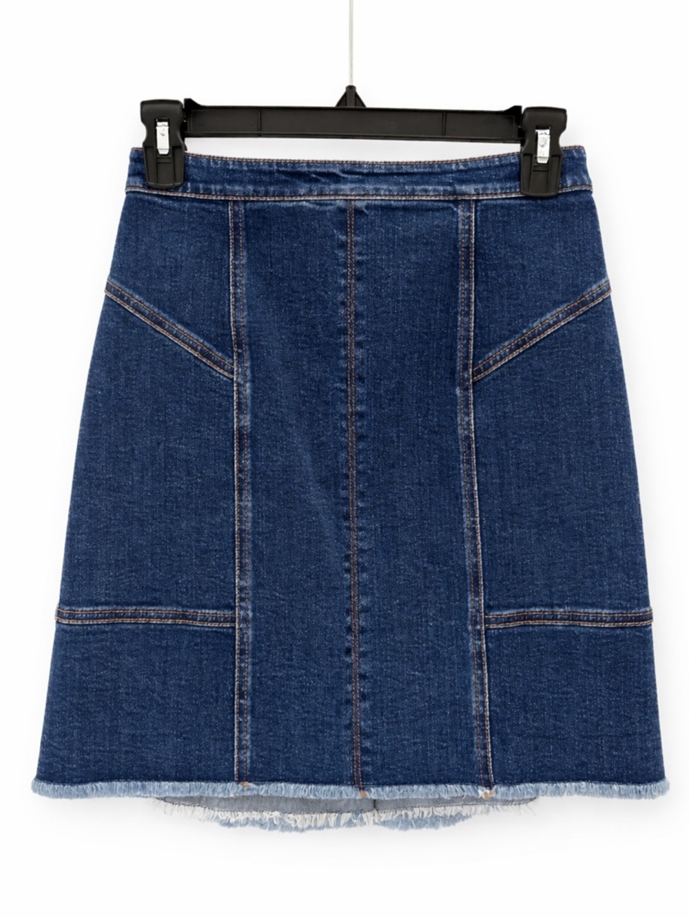 Alexander McQueen Denim Skirt Pleated Tail Back, High-Low Hem